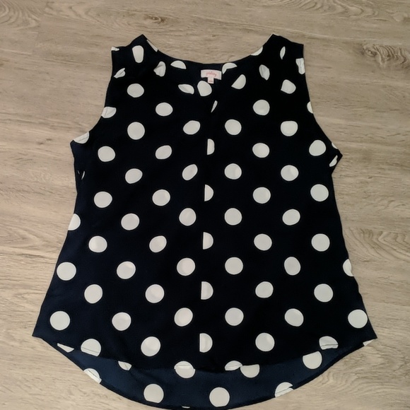 Stitch Fix Pixley Tops - Stitch Fix Pixley Navy Polka Dot Tank Top Large